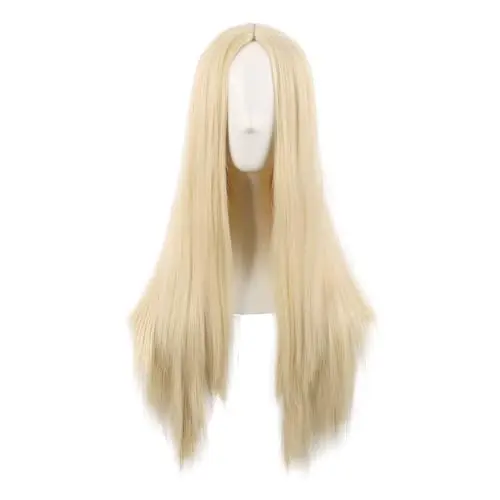 MapofBeauty 28 Inch Long Straight Mixed Blonde Wig
