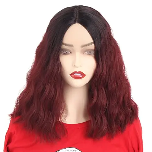 LEEVEN Short Wavy Lace Front Bob Wig 14-Inch
