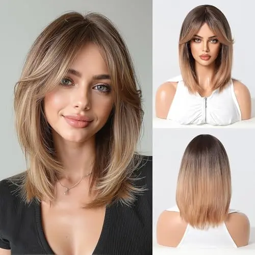 Esmee Short Straight Bob with bangs in dark blonde