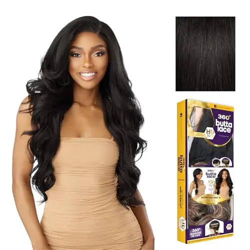 Sensationnel Butta 360 Unit 8 straight synthetic lace wig in 1B offblack