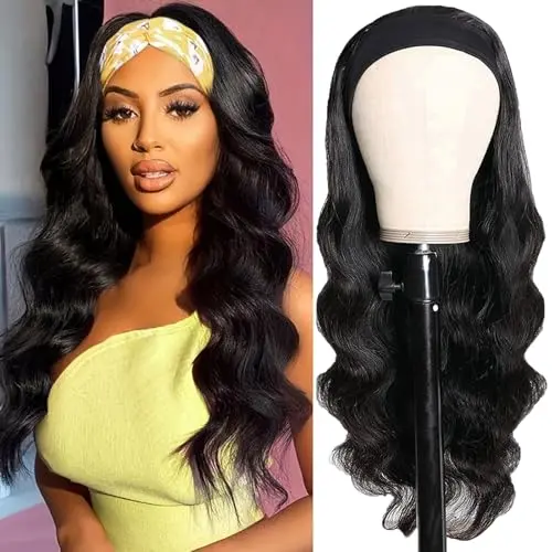 16-inch body wave headband wig in natural colour