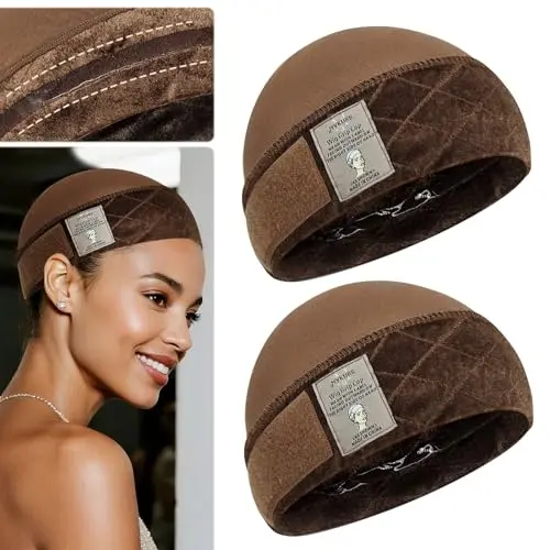 MYKURS Brown Wig Cap with Wig Band