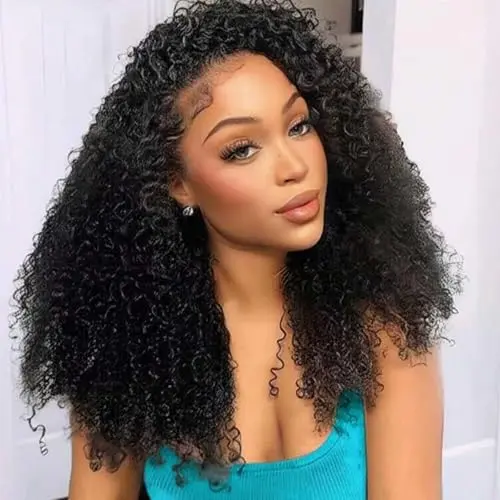 Poshbash Kinky Curly Half Wig 14 Inch Natural Color