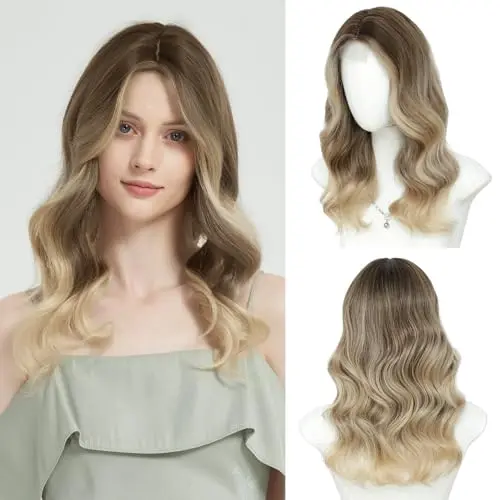 MORICA 18 Inch Curly Wavy Ombre Wig