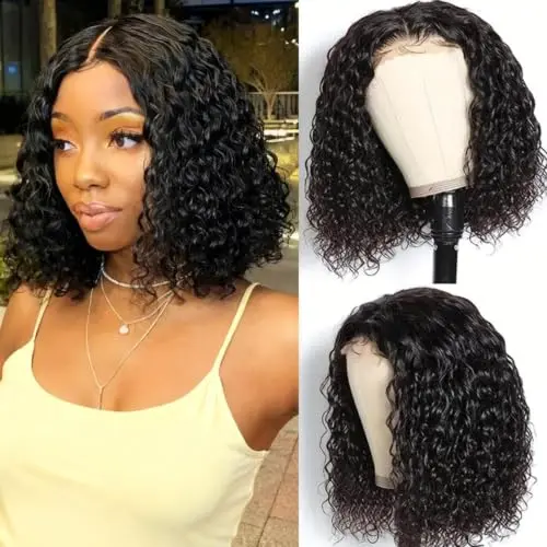 Bellarayine Curly Bob 4x4 Glueless Human Hair Wig Natural Color