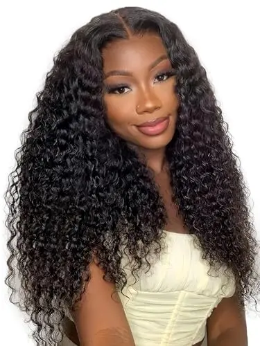 Beluck 22 inch deep wave 9x6 lace front human hair wig in natural colour