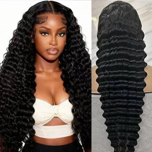Tryfey 5x5 Lace Deep Wave Wig with Baby Hair