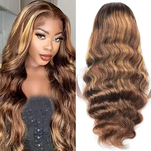 Sungirl 4x4 HD lace closure body wave wig in 4/27 ombre 22 inch