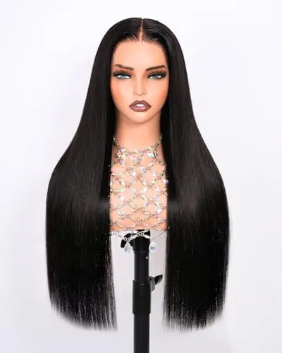 tsiyu 13x6 HD Lace Front Glueless Straight Wig Natural Black