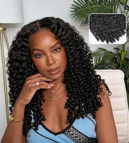 GENEROUS 12 inch Burmese curly half wig in natural black human hair