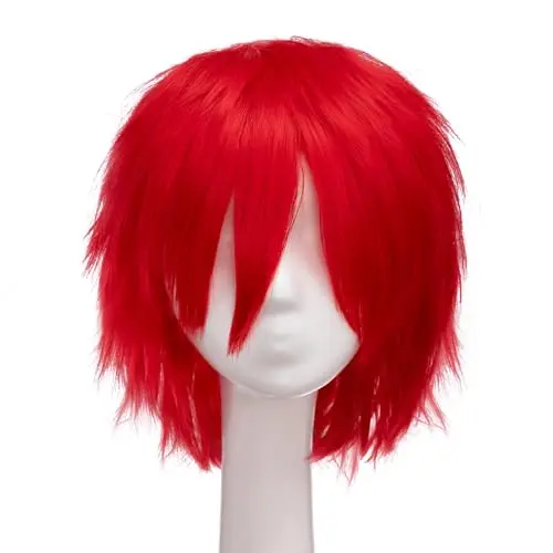 S-noilite short layered pixie red wig with bangs