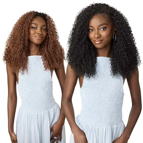 Outre 3C Whirly Curls half wig in honey blonde with springy defined curls
