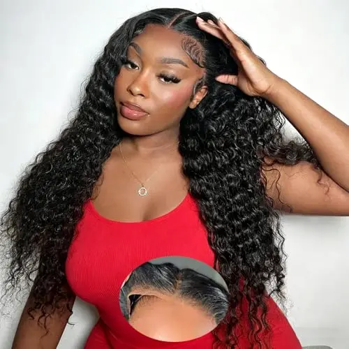 Curly virgin hair wig by LJZYW with 5x5 HD lace closure