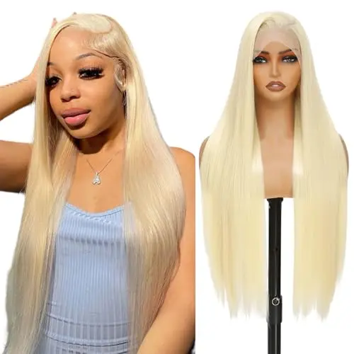 Geogroket 13x6 Lace Frontal Wig 613 Blonde Straight