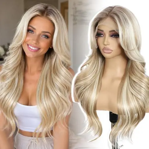 Sapphirewigs 13x4 blonde layered lace front wig with big curls