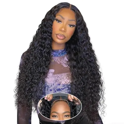 Bellarayine 28 Inch 5x5 Glueless Deep Wave Bob Wig