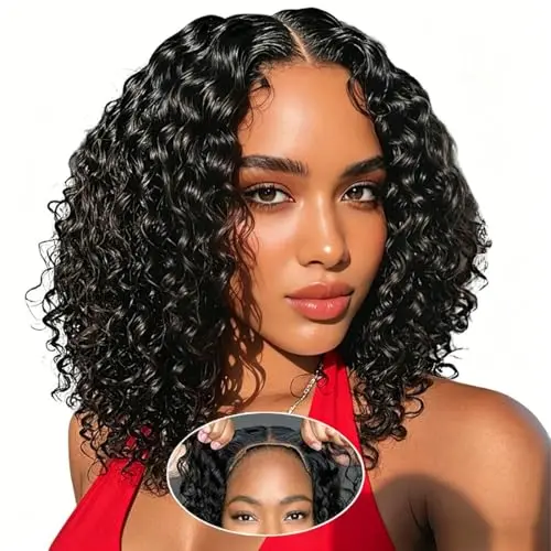Bellarayine 5x5 HD Lace Deep Curly Bob Wig in Natural Color
