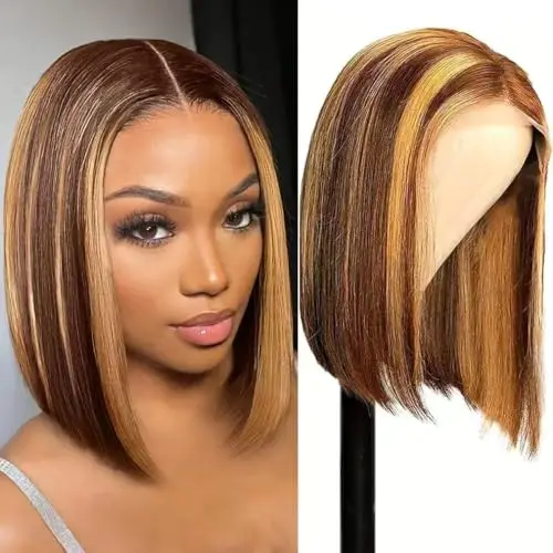 Higher bob 4x4 lace front wig in 4/27 highlight human hair