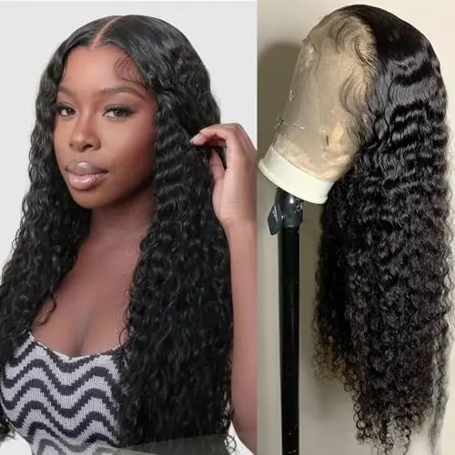 13x6 deep wave HD lace 180 density human hair wig
