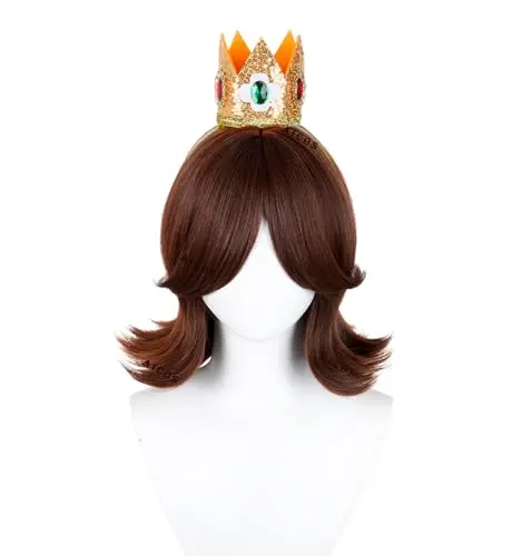 Brown red 50s flip wig with long bangs
