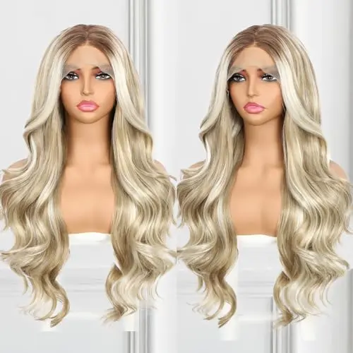 BABEHERS 13x4 pre-plucked highlight blonde body wave lace front wig