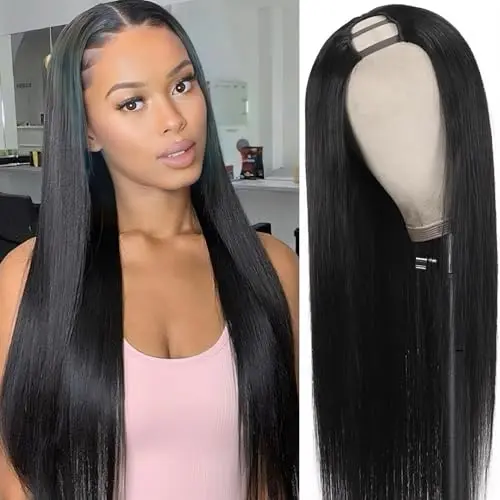 lianlian straight V-part wig in natural black with drawstring