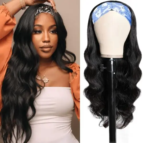 LJZYW Headband Body Wave Wig Natural Color