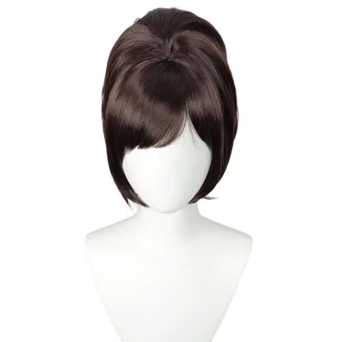 Short dark auburn beehive wig in retro bouffant style
