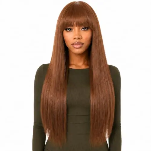 Beluck 2x4 HD Lace Straight with Bangs human hair wig