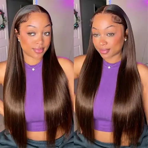 LJZYW 13x4 HD Lace Front 30-Inch straight human hair wig