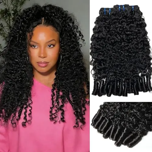 Burmese curly human hair bundles with spiral ends