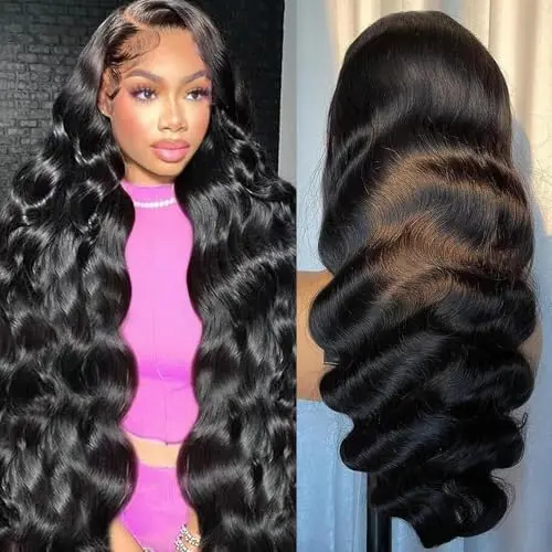 Datanala 24 inch Brazilian body wave 13x6 HD lace frontal human hair wig