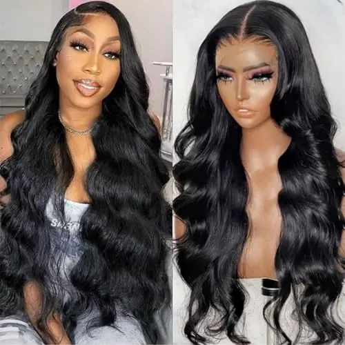 Himolin 30 inch body wave human hair 13x6 lace front wig with 200 density