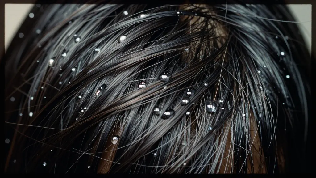 Water beading on the surface of low porosity coily hair instead of absorbing